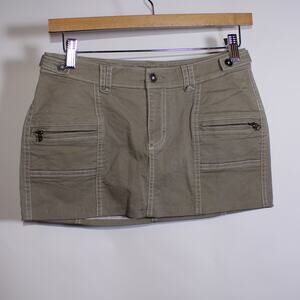 Lativ Brown Cargo Mini Skirt With Zipper Pockets Size 24